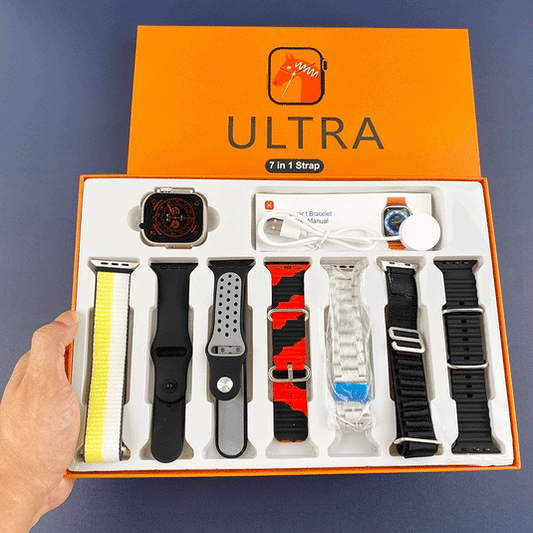 Premium 7 in 1 Ultra Smart Watch with 7 Straps